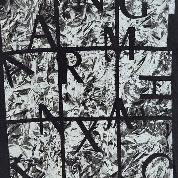 Armani Exchange T-shirt Women Large Logo Short Sleeve Black Graphic Soft Adult - Picture 4 of 14